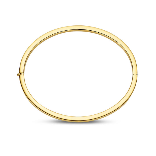 14K Geelgouden Bangle Armband – Luxe en Tijdloos Gouden Sieraad met een Diameter van 60 mm